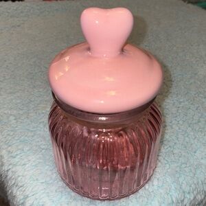 Valentine Glass Jar with Heart Lid  *NEW*